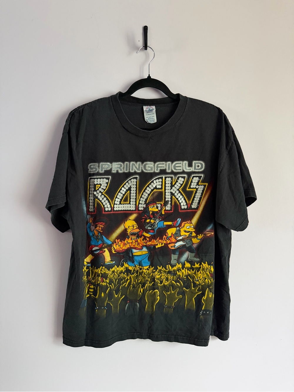 Vintage Simpsons Collectible Delta Black Springfield Racks Graphic Tee XL